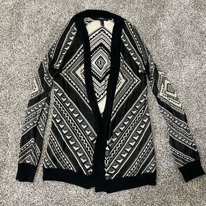 Aztec geometric design cardigan